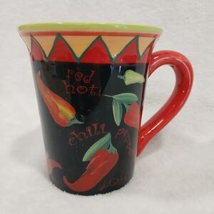 Certified International Red Hot Mug By Tracy Flickinger Hot Peppers Discontinued